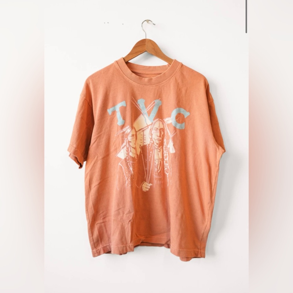 THUNDERVOICE HAT CO. Peach Neo-Native Gothic T-Shirt Size L